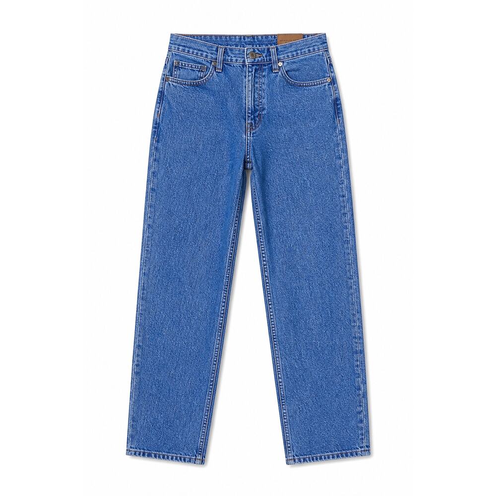 American Eagle Womens 4 Long 90s Straight Stretch Jeans Medium Wash Denim AE